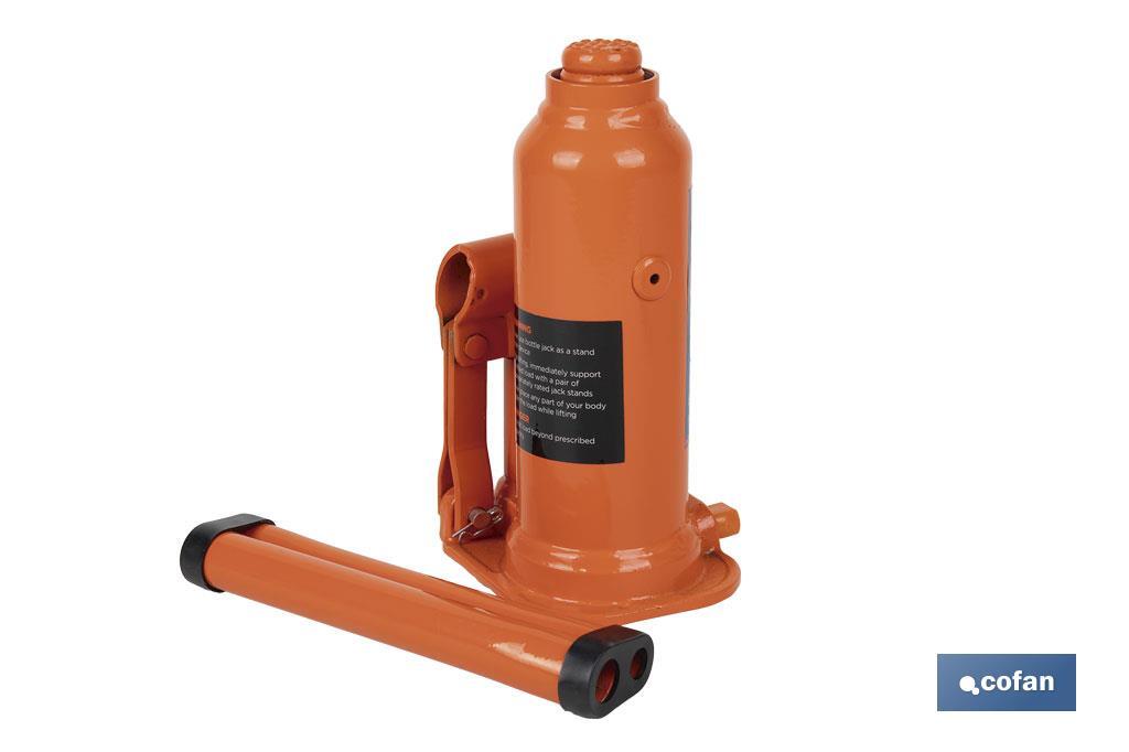 Hydraulic bottle jack | Maximum capacity of 4, 12 and 20 tonnes | High-quality and resistant steel - Cofan