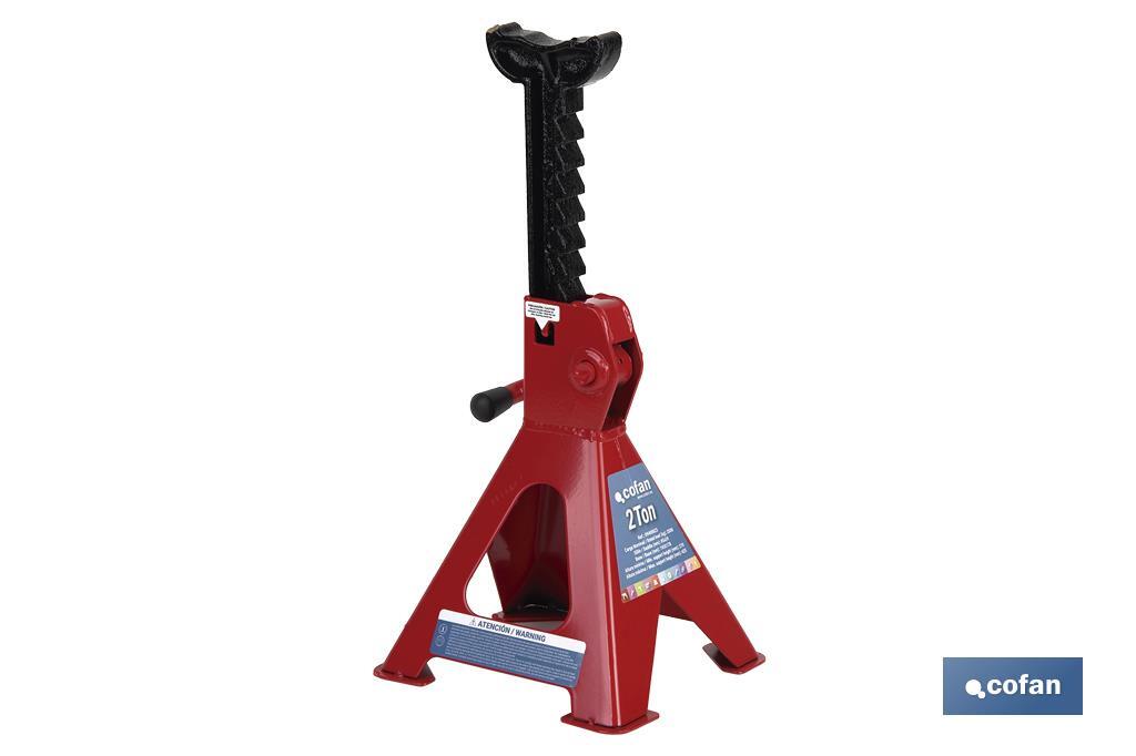 Caballete gato para taller en 2, 3 y 6 toneladas | Altura regulable | Fabricado en acero resistente al paso del tiempo - Cofan