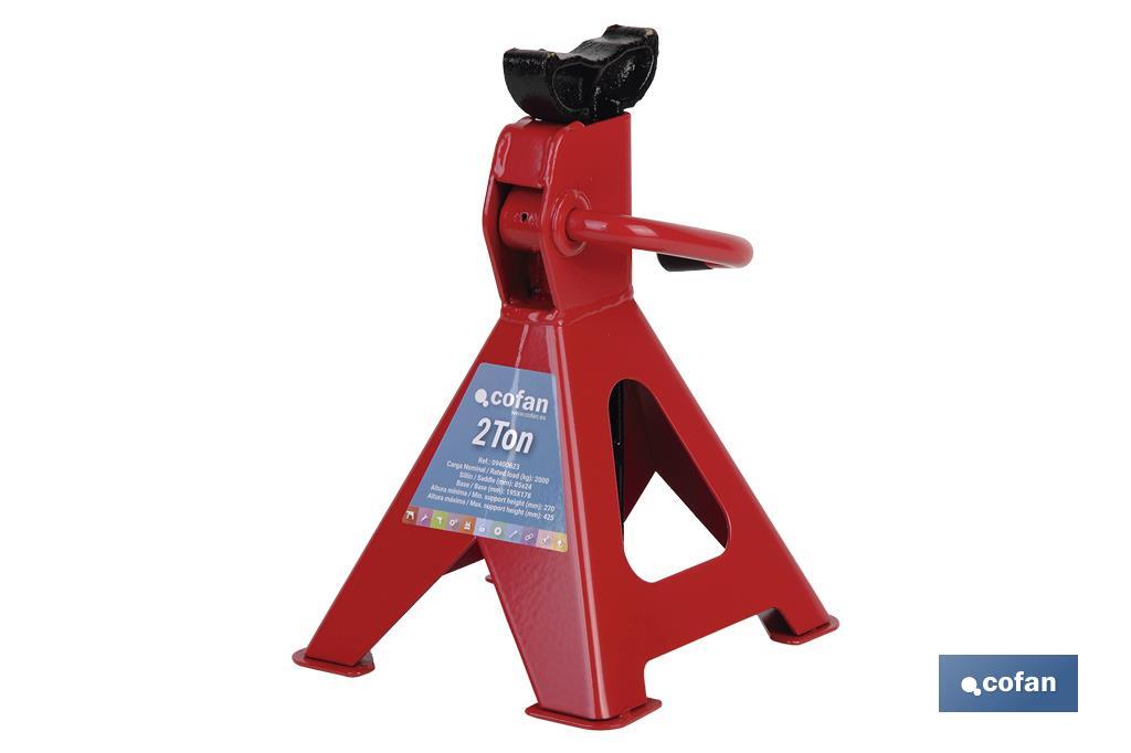 Caballete gato para taller en 2, 3 y 6 toneladas | Altura regulable | Fabricado en acero resistente al paso del tiempo - Cofan