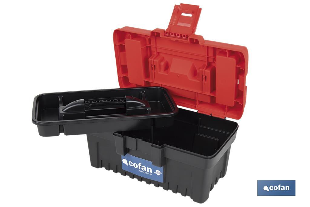 Caixa de ferramentas semi-profissional com fechos ABS | Disponível em vários tamanhos - Cofan