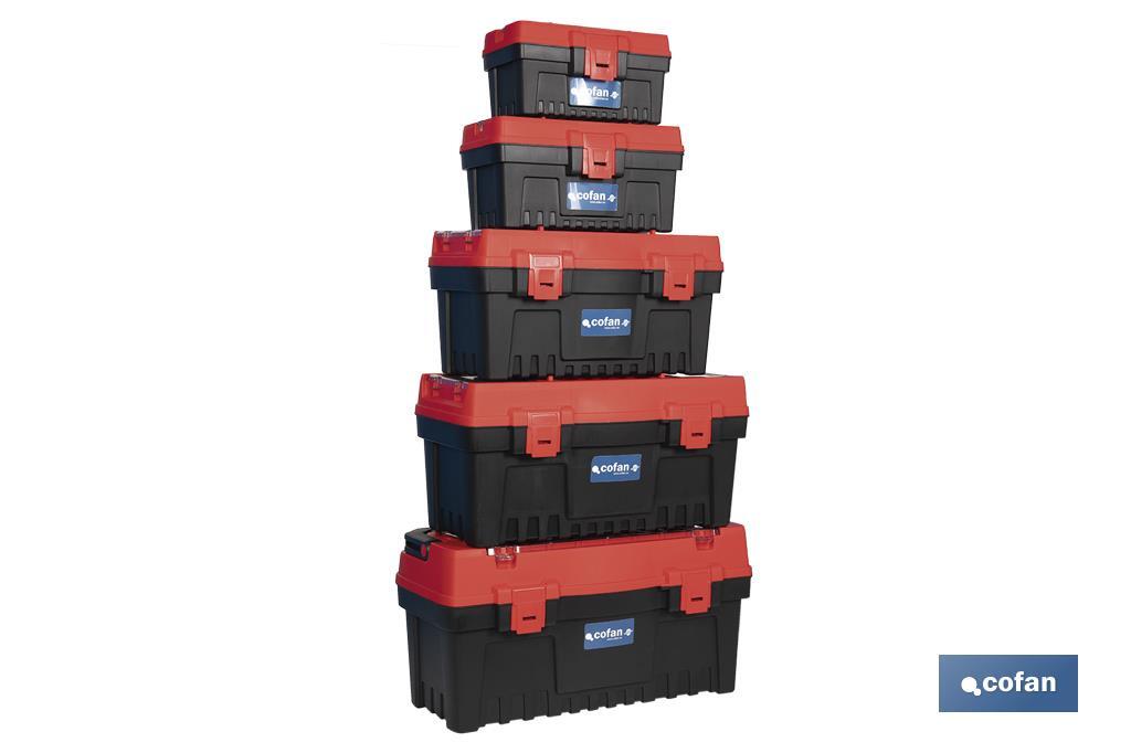 Caixa de ferramentas semi-profissional com fechos ABS | Disponível em vários tamanhos - Cofan