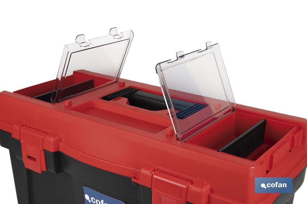 Caixa de ferramentas semi-profissional com fechos ABS | Disponível em vários tamanhos - Cofan