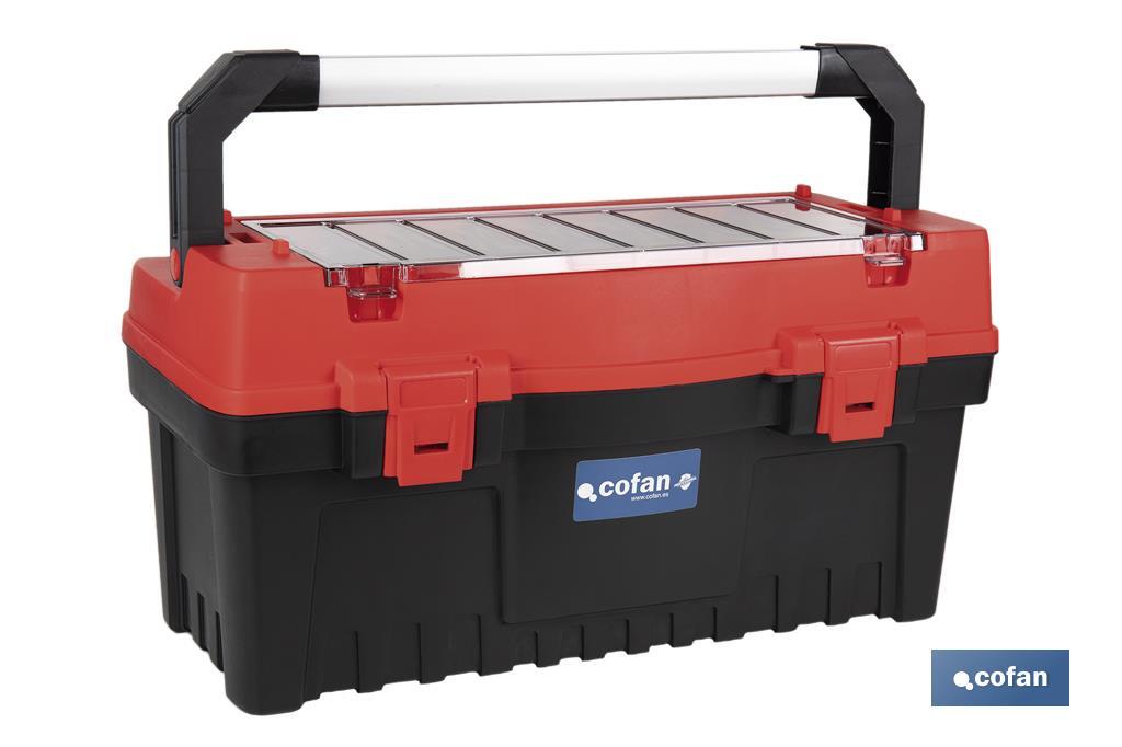 Boîte à outils avec organisateurs, renforts et fixations en ABS | Dimensions : 59,5 x 28,8 x 30,8 cm - Cofan