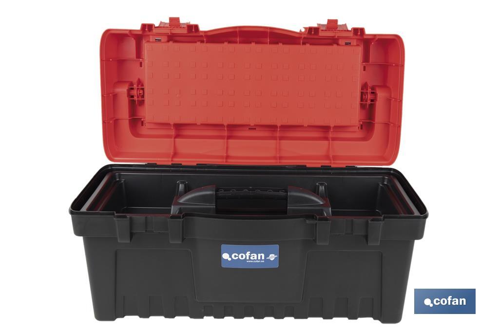 Boîte à outils avec organisateurs, renforts et fixations en ABS | Dimensions : 59,5 x 28,8 x 30,8 cm - Cofan