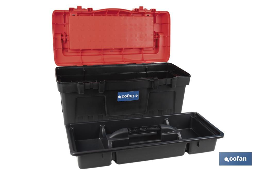 Boîte à outils avec organisateurs, renforts et fixations en ABS | Dimensions : 59,5 x 28,8 x 30,8 cm - Cofan