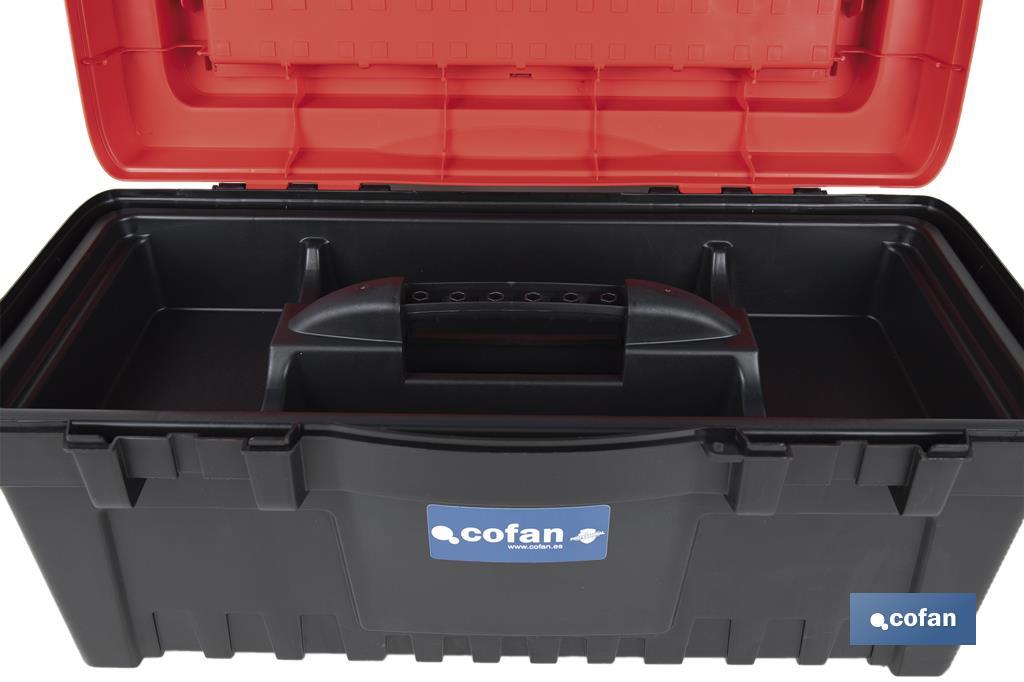 Boîte à outils avec organisateurs, renforts et fixations en ABS | Dimensions : 59,5 x 28,8 x 30,8 cm - Cofan