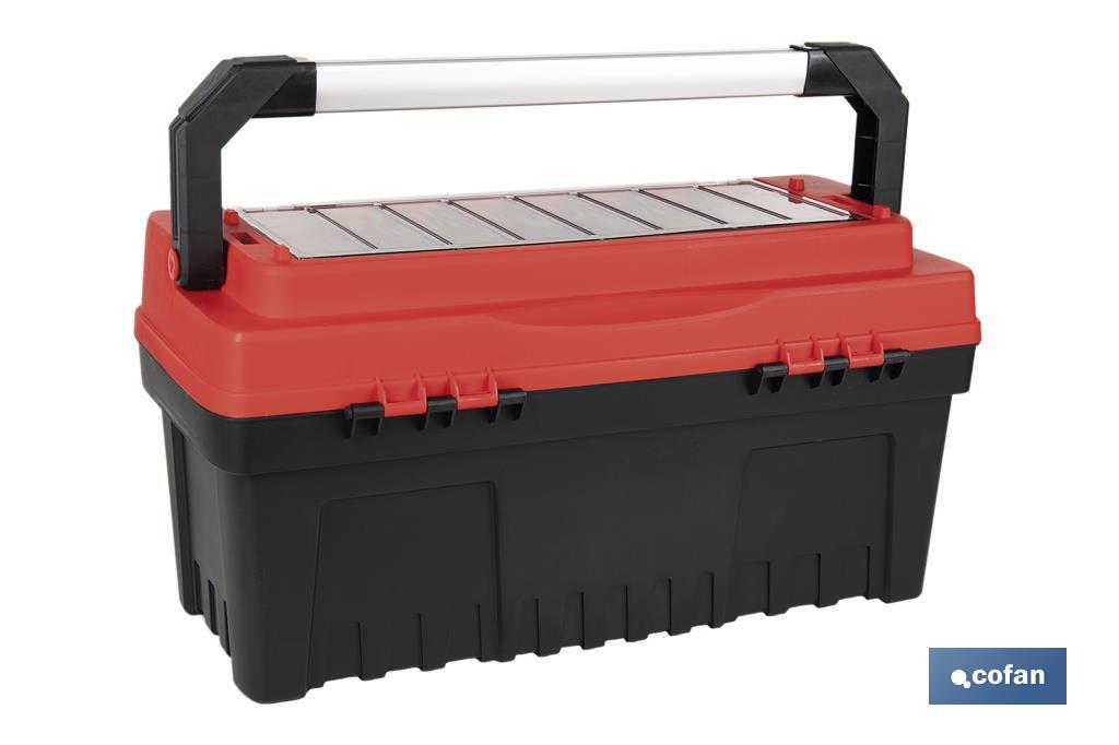 Boîte à outils avec organisateurs, renforts et fixations en ABS | Dimensions : 59,5 x 28,8 x 30,8 cm - Cofan
