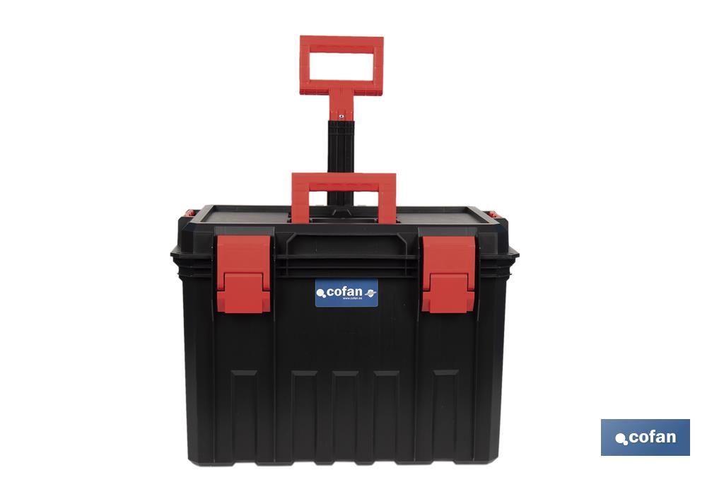 Boîte à outils Heavy  Duty | Avec poignée télescopique et 2 roues | Dimensions : 53 x 35,5 x 39 cm - Cofan