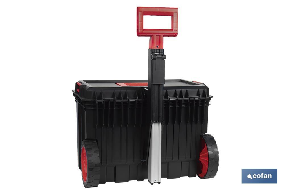 Boîte à outils Heavy  Duty | Avec poignée télescopique et 2 roues | Dimensions : 53 x 35,5 x 39 cm - Cofan