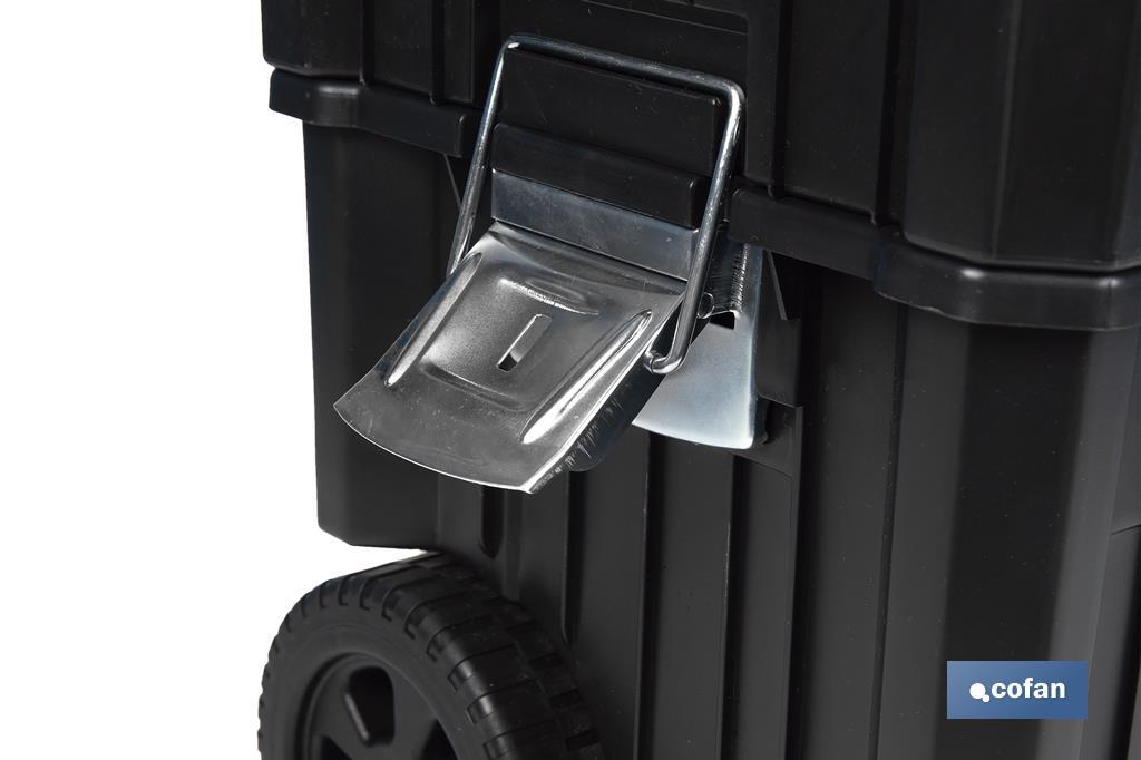 Compact tool box trolley with 2 drawers | Double handle and wheels | Size: 45 x 36 x 64cm - Cofan