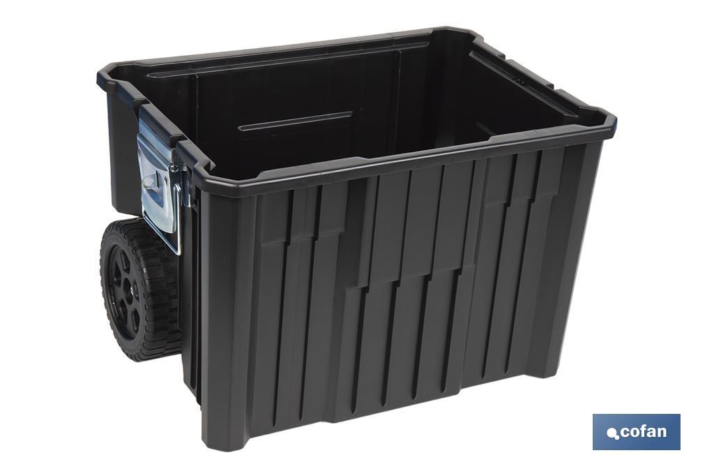 Compact tool box trolley with 2 drawers | Double handle and wheels | Size: 45 x 36 x 64cm - Cofan