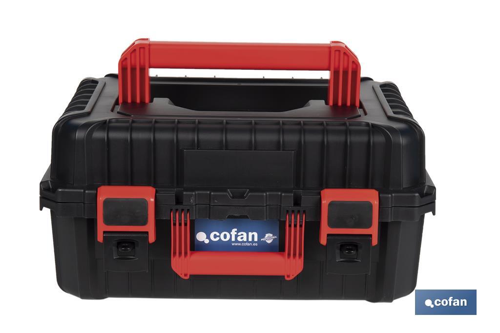 Coffret à outils avec fermetures en ABS, 2 poignées et mousse intérieure | Dimensions : 44,5 x 36 x 21,6 cm - Cofan