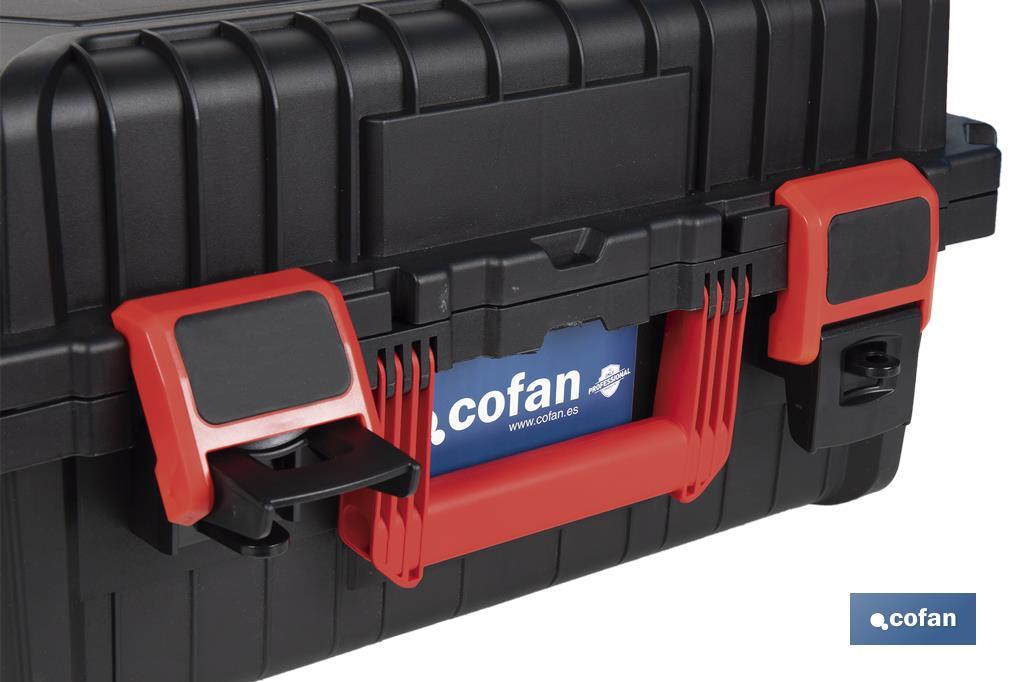 Coffret à outils avec fermetures en ABS, 2 poignées et mousse intérieure | Dimensions : 44,5 x 36 x 21,6 cm - Cofan