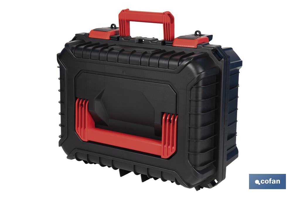 Coffret à outils avec fermetures en ABS, 2 poignées et mousse intérieure | Dimensions : 44,5 x 36 x 21,6 cm - Cofan