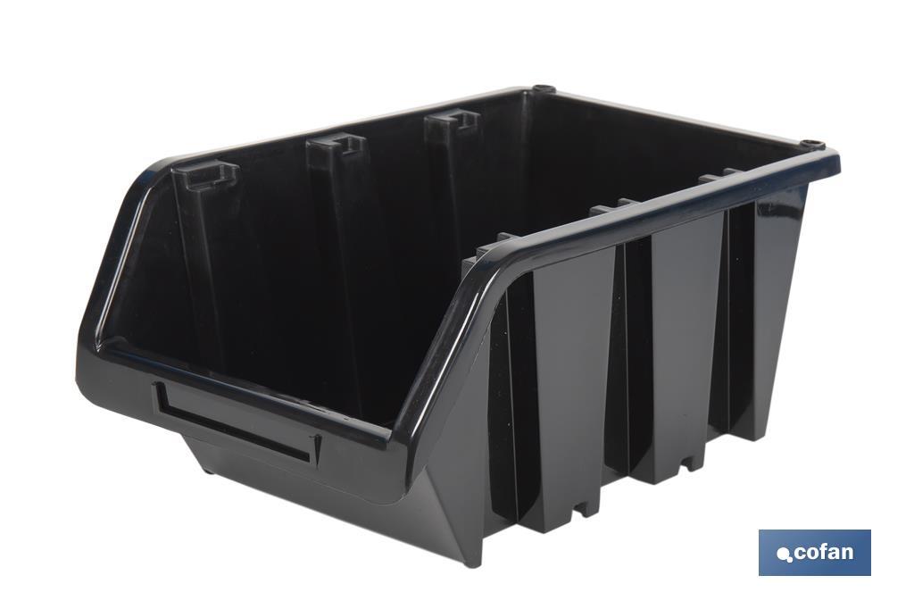 Casier noir empilable | Accès facile aux produits | Plusieurs dimensions et capacités - Cofan