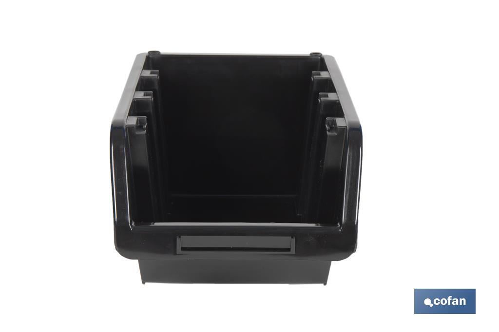 Casier noir empilable | Accès facile aux produits | Plusieurs dimensions et capacités - Cofan