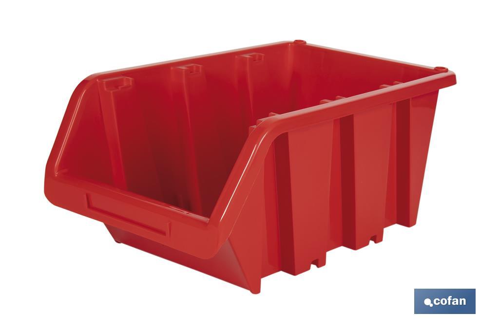 Casier rouge empilable | Accès facile aux produits | Plusieurs dimensions et capacités - Cofan
