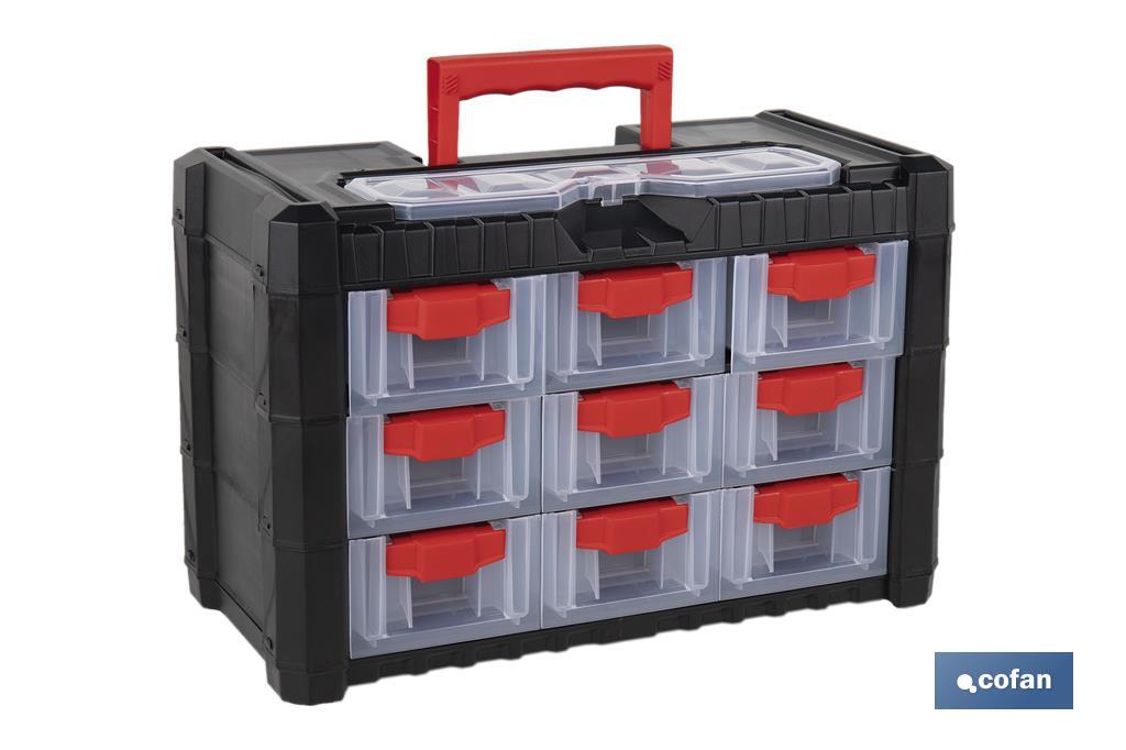 Armoire à 9 tiroirs pour l'organisation d'outils et de petites pièces | Deux dimensions différentes - Cofan