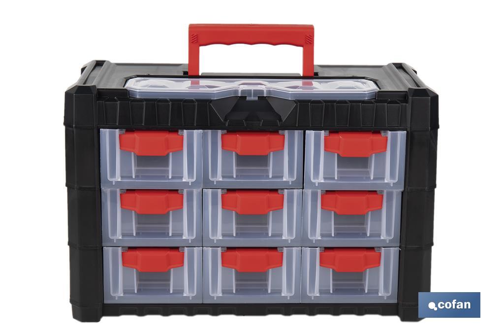 Armoire à 9 tiroirs pour l'organisation d'outils et de petites pièces | Deux dimensions différentes - Cofan