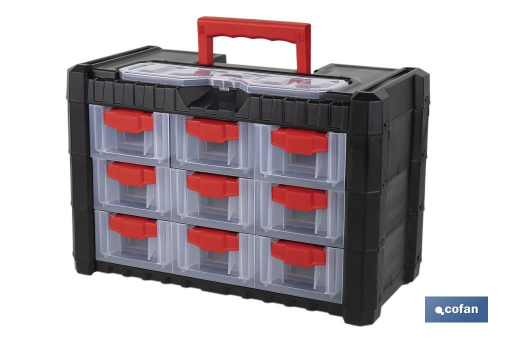 Armoire à 9 tiroirs pour l'organisation d'outils et de petites pièces | Deux dimensions différentes - Cofan