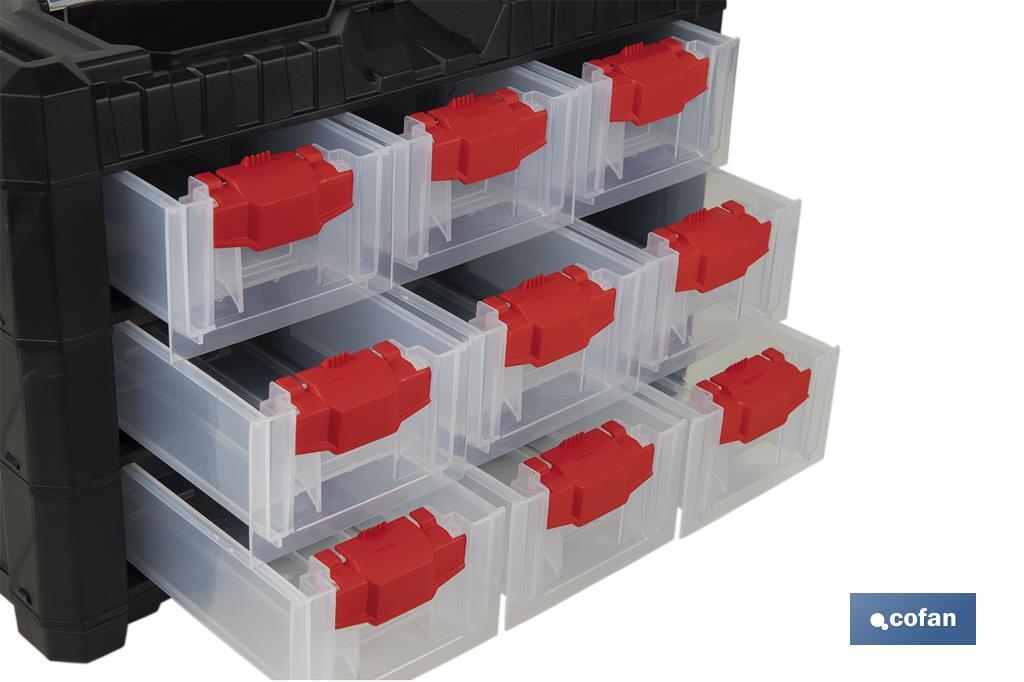Armoire à 9 tiroirs pour l'organisation d'outils et de petites pièces | Deux dimensions différentes - Cofan