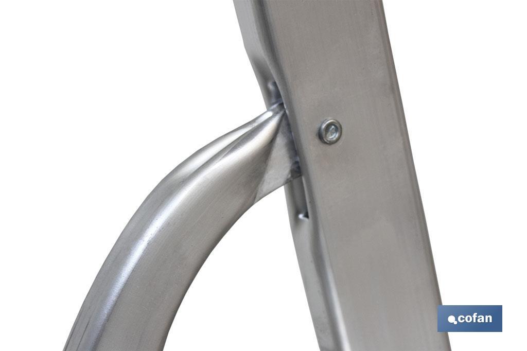 Escabeau en aluminium domestique de 2 à 8 marches | Hauteurs de 0,41 jusqu'à 2,41 mètres | Norme EN131 - Cofan