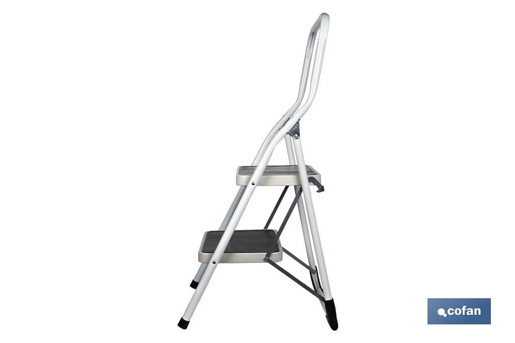 Foldable stepladder | Suitable for domestic use | Available with 2 or 3 steps | Steel - Cofan