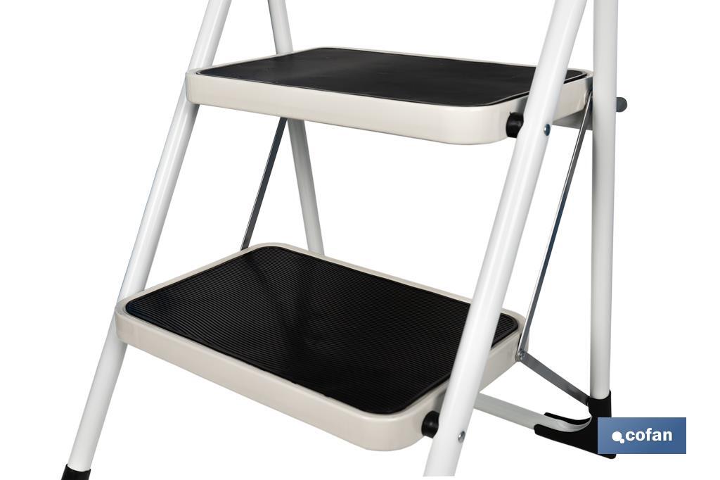 Foldable stepladder | Suitable for domestic use | Available with 2 or 3 steps | Steel - Cofan