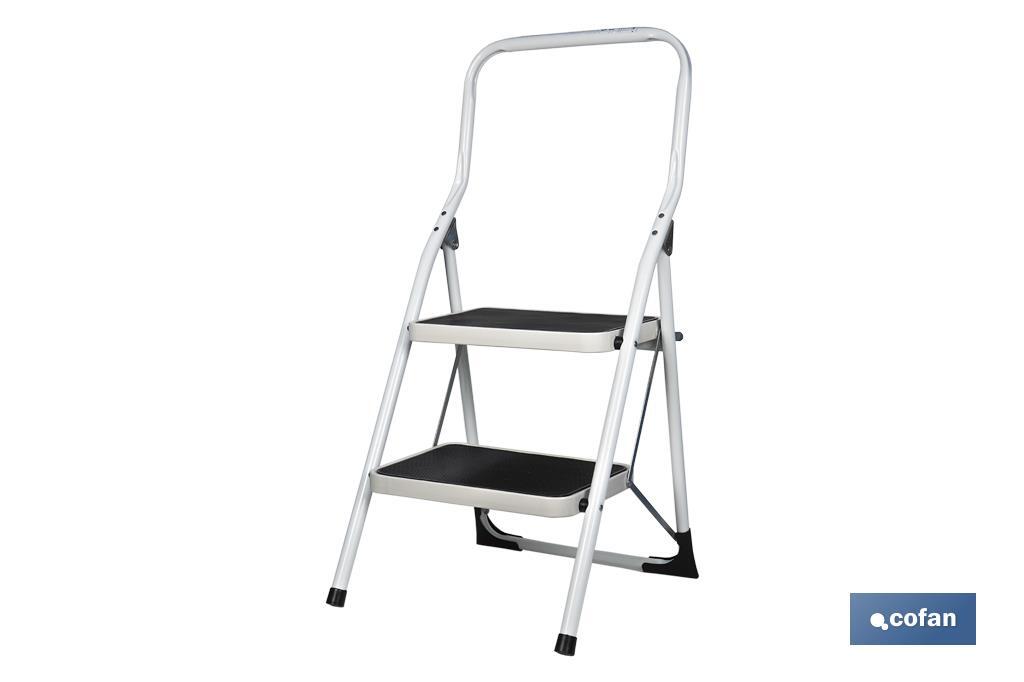 Foldable stepladder | Suitable for domestic use | Available with 2 or 3 steps | Steel - Cofan