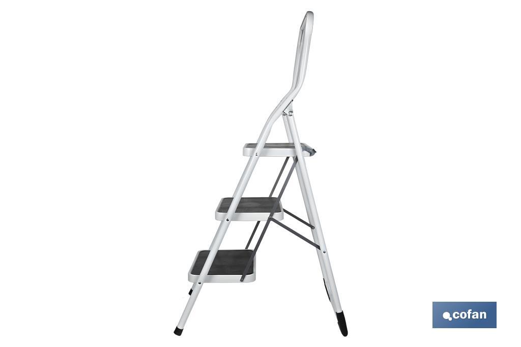 Foldable stepladder | Suitable for domestic use | Available with 2 or 3 steps | Steel - Cofan