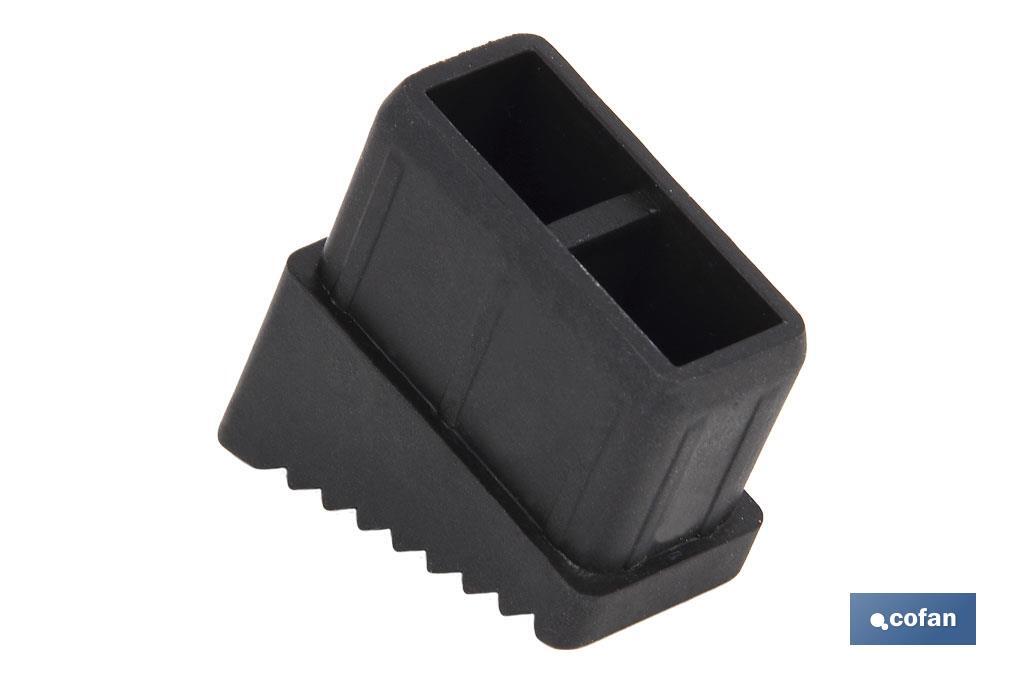 Taco de PVC para escaleras reforzadas soldadas cofan | Con medidas de 40 X 20 mm | Fabricadas en PVC resistente - Cofan
