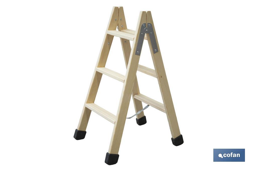 Escaleras de Madera Dobles de Alta Resistencia | Diferentes tamaños y alturas | Seguridad garantizada - Cofan