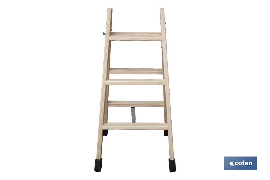 Escaleras de Madera Dobles de Alta Resistencia | Diferentes tamaños y alturas | Seguridad garantizada - Cofan