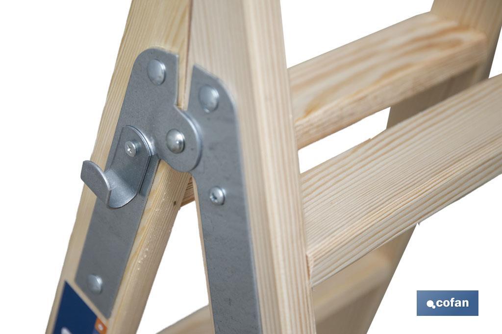 Escaleras de Madera Dobles de Alta Resistencia | Diferentes tamaños y alturas | Seguridad garantizada - Cofan