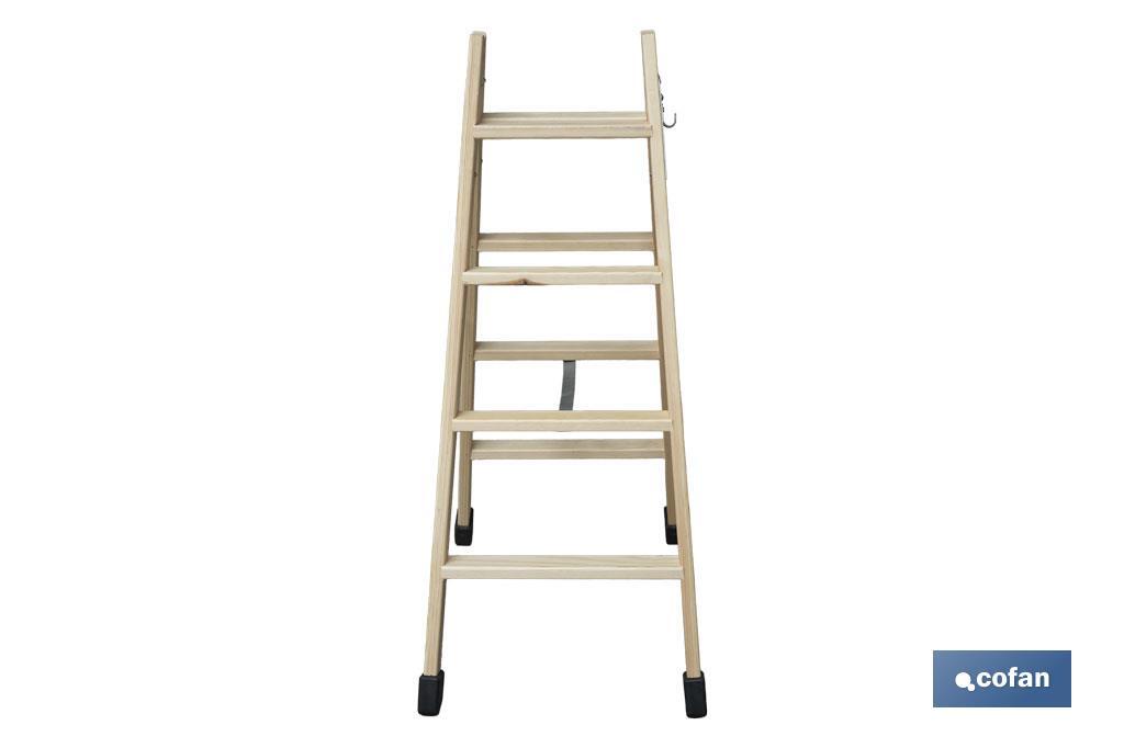 Escaleras de Madera Dobles de Alta Resistencia | Diferentes tamaños y alturas | Seguridad garantizada - Cofan