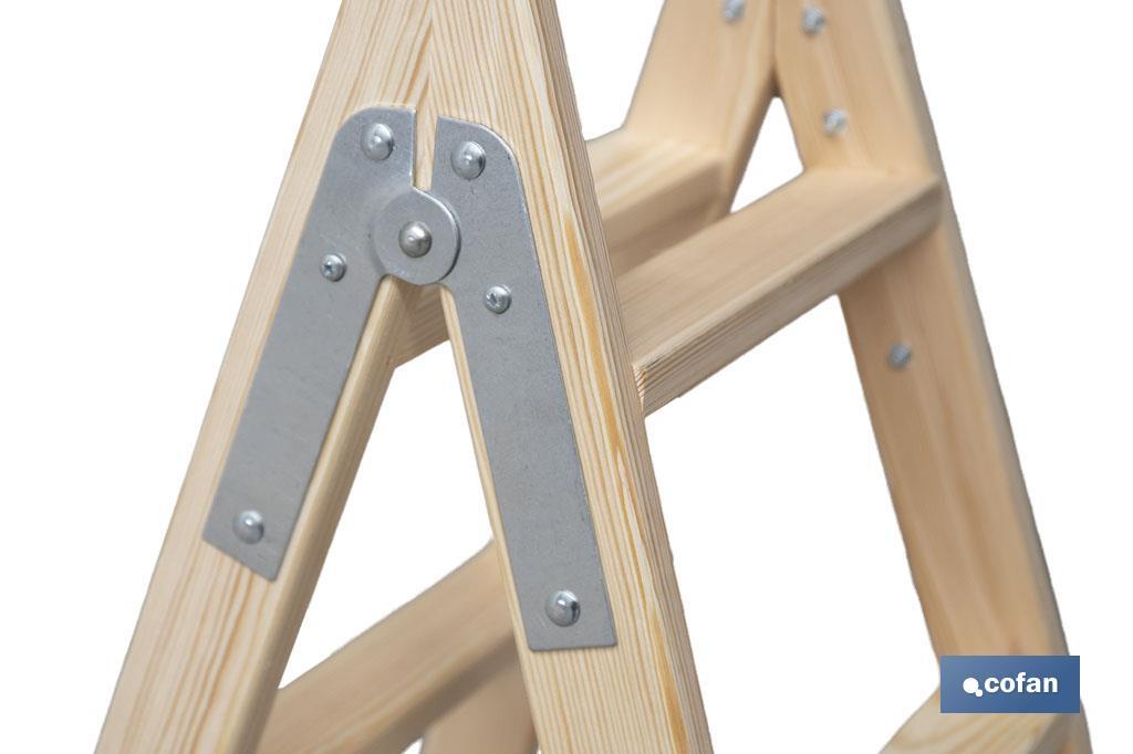 Escaleras de Madera Dobles de Alta Resistencia | Diferentes tamaños y alturas | Seguridad garantizada - Cofan