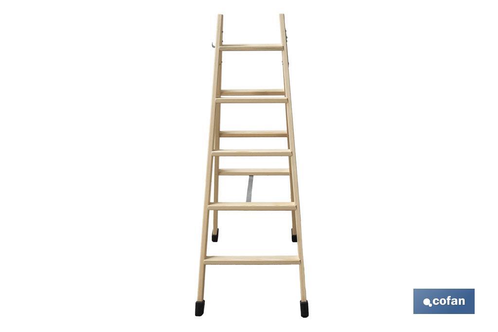 Escaleras de Madera Dobles de Alta Resistencia | Diferentes tamaños y alturas | Seguridad garantizada - Cofan