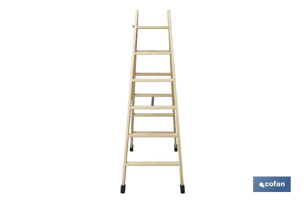 Escaleras de Madera Dobles de Alta Resistencia | Diferentes tamaños y alturas | Seguridad garantizada - Cofan