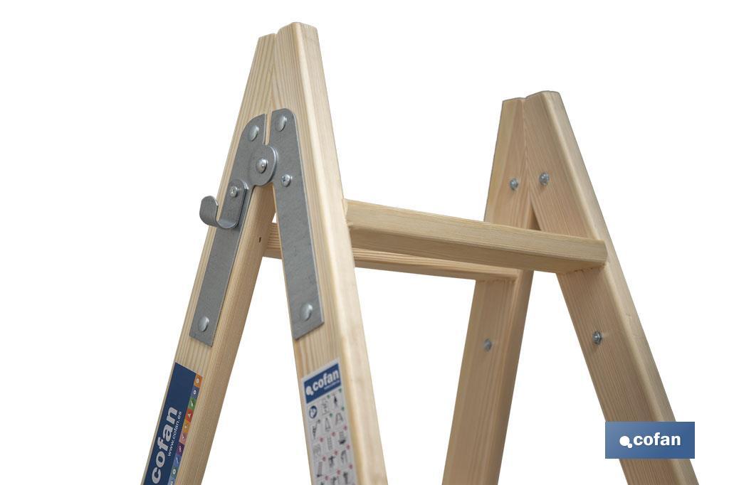 Escaleras de Madera Dobles de Alta Resistencia | Diferentes tamaños y alturas | Seguridad garantizada - Cofan