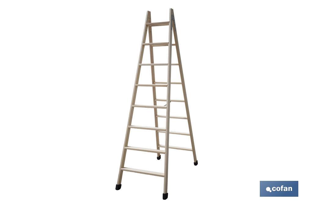 Escaleras de Madera Dobles de Alta Resistencia | Diferentes tamaños y alturas | Seguridad garantizada - Cofan