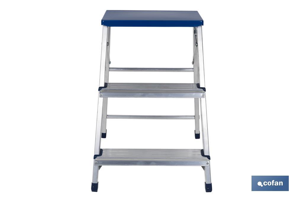 Tabouret pliant de 3 marches | Matériau : aluminium | Charge maximale de 150 kilos - Cofan