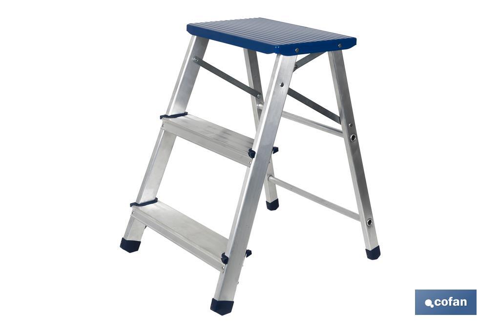 3-Step folding step stool | Material: aluminium | Maximum load: 150 kilos - Cofan