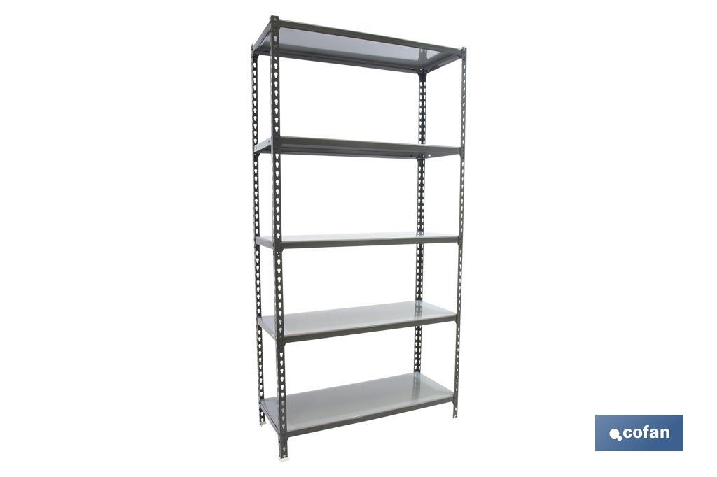 Steel shelving unit | Anthracite | Available with 5 tiers | Galvanised steel | Size: 1,800 X 900 X 400MM - Cofan