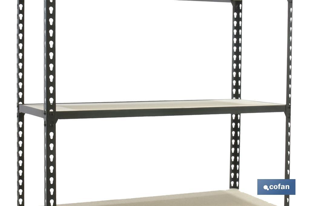 Steel shelving unit | Anthracite | Available with 5 wooden tiers | Size: 1,800 X 900 X 400MM - Cofan