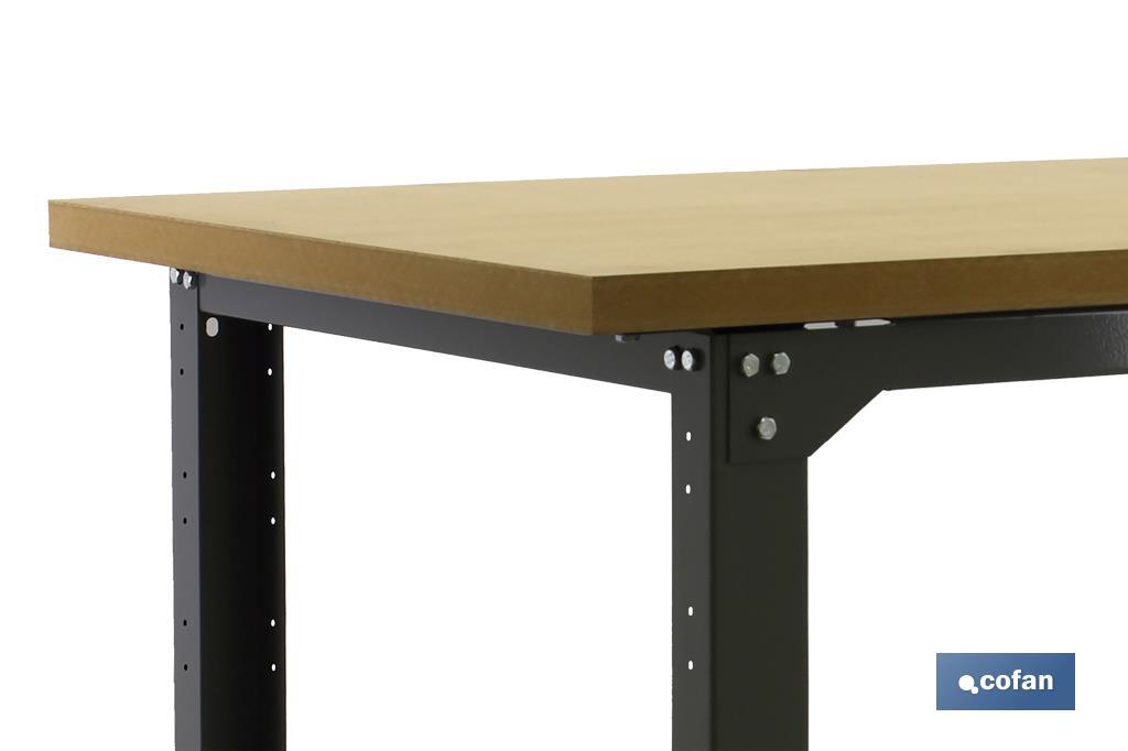 Table de travail en acier | Résistante et polyvalent | Couleur anthracite | Disponible en plusieurs dimensions - Cofan