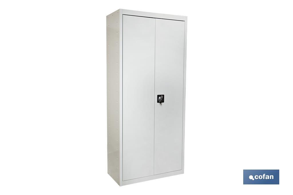 Armadio multiuso | Mobile con 2 porte e 4 ripiani | Materiale: acciaio | Dimensioni: 180 x 80 x 40 cm - Cofan