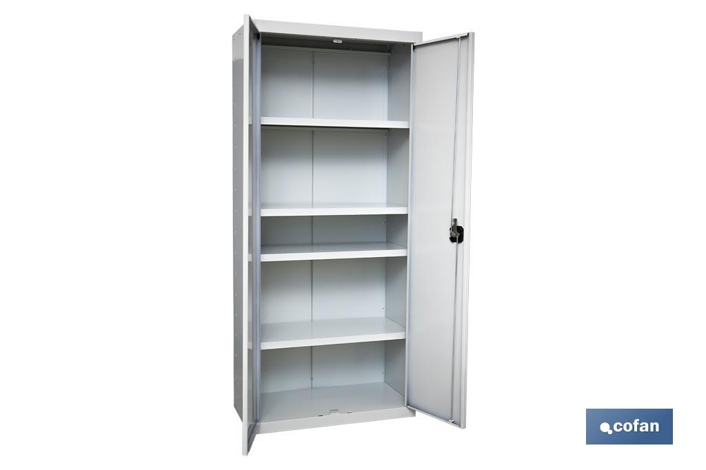 Multi-purpose cupboard | Accessory with 2 doors and 4 shelves | Material: steel | Sizes: 180 x 80 x 40cm - Cofan