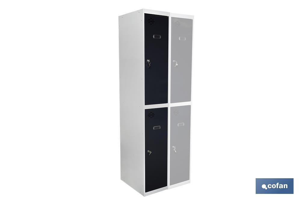 Initial 2-door locker | Steel | Colour: grey | Size: 180 x 30 x 50cm - Cofan