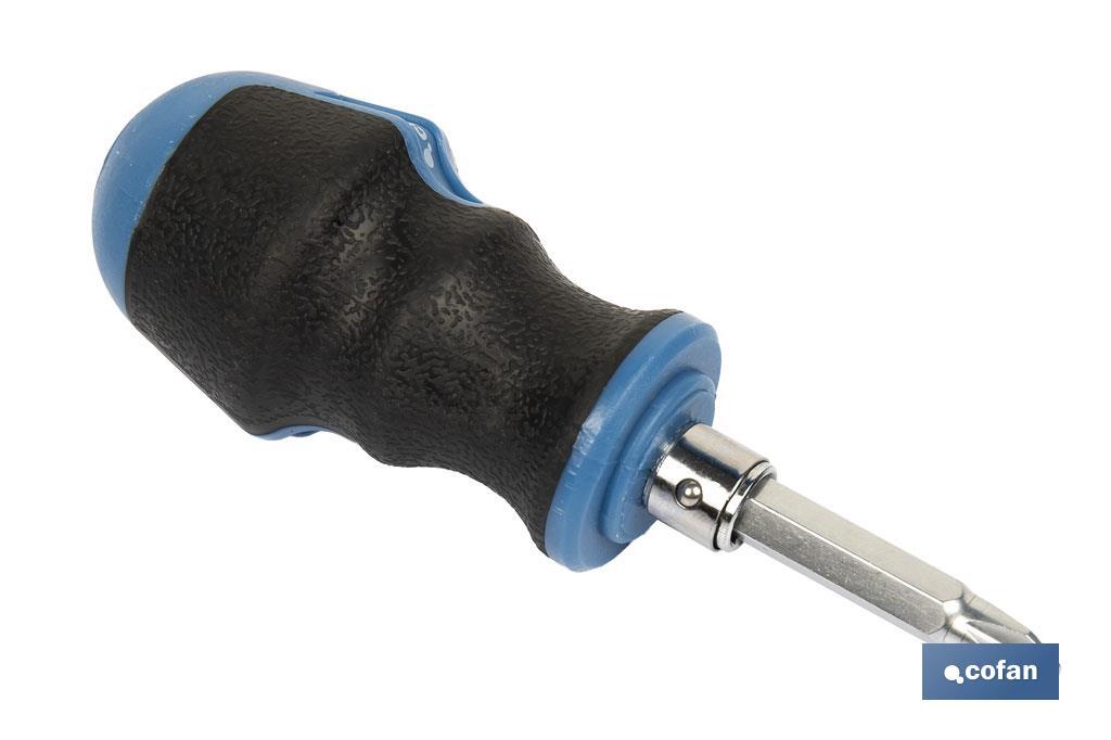 Double ended stubby Phillips and slotted screwdriver PH2 | Available lengths in 38 and 100mm | Ø6mm shank - Cofan