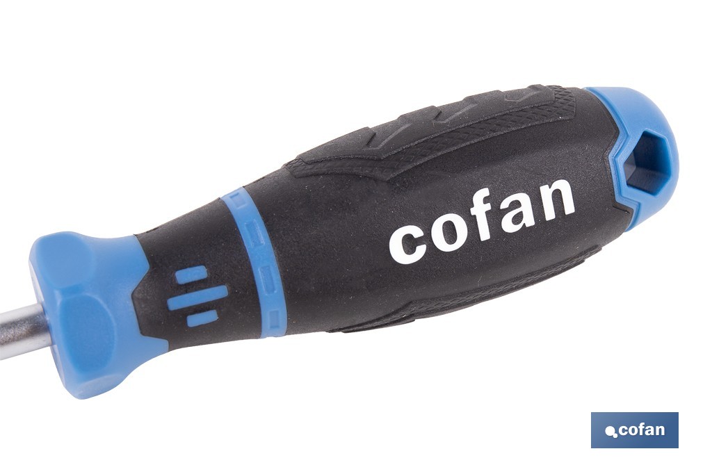 Destornillador Pozidriv modelo Gripforce | Punta magnética y mango antideslizante | Disponible en diferentes tamaños - Cofan